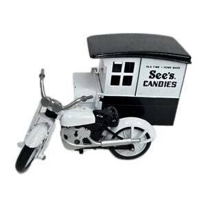 Diecast Model See' Candy Motorcycle With Sidecar Coin Bank